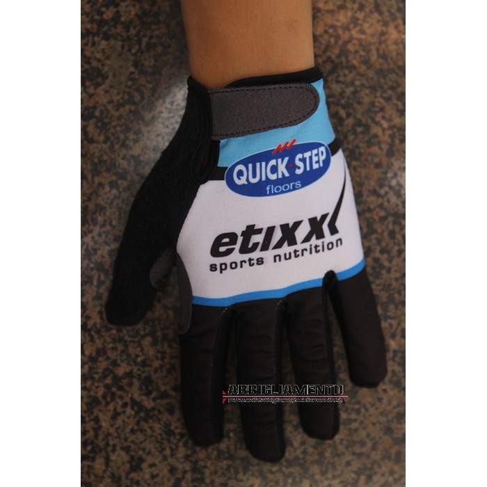 2020 Etixx Quick Step Guanti Dita Lunghe Ciclismo Nero Bianco - Clicca l'immagine per chiudere